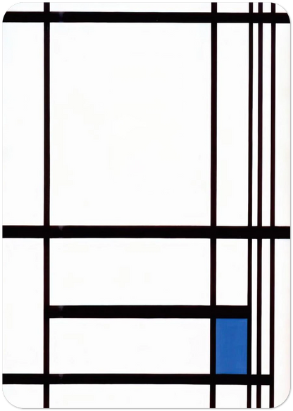 Composition with Blue By Piet Mondrian Pack of 10 Post Cards | Piet Mondrian Post Cards | A6 (10.5 x 14.8 cm) - 4.1 x 5.8 inches