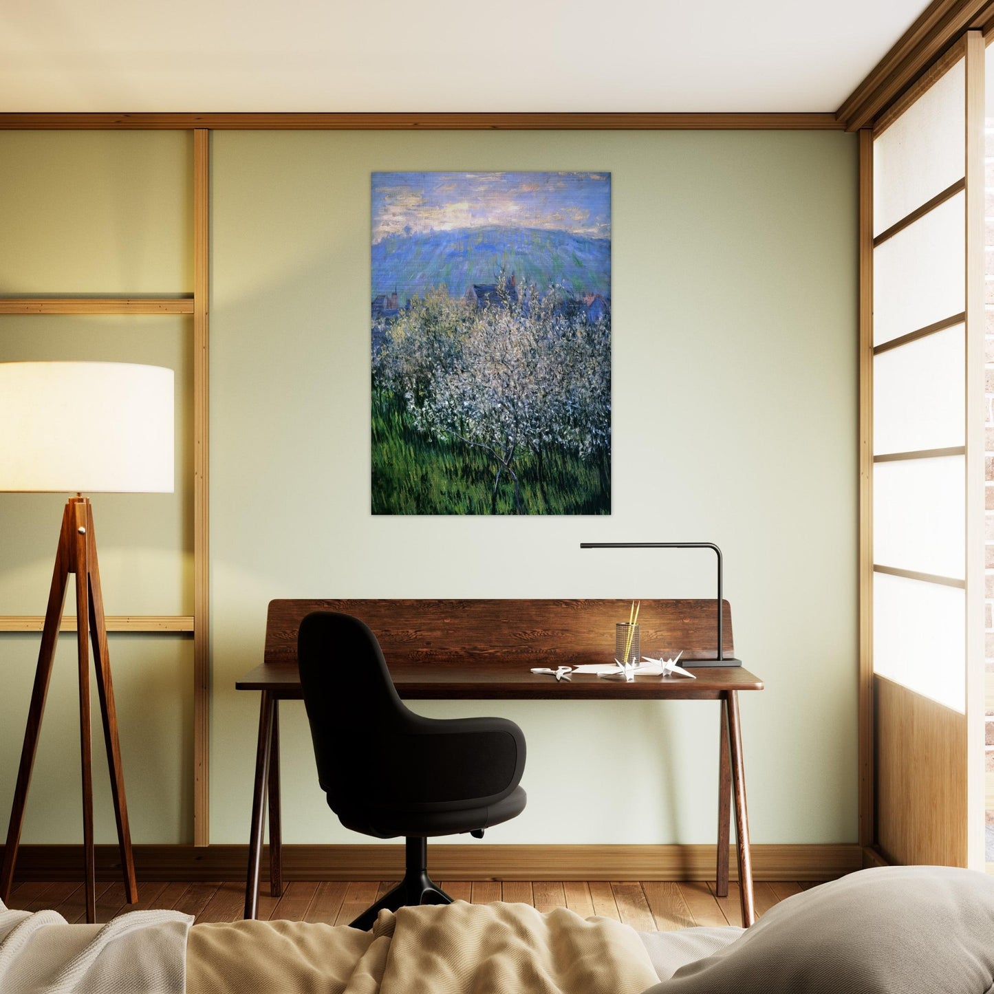 Plums Blossom - claude monet Brushed Aluminum Print - 70x100 cm / 28x40 inches | claude monet Aluminum Print | claude monet Prints