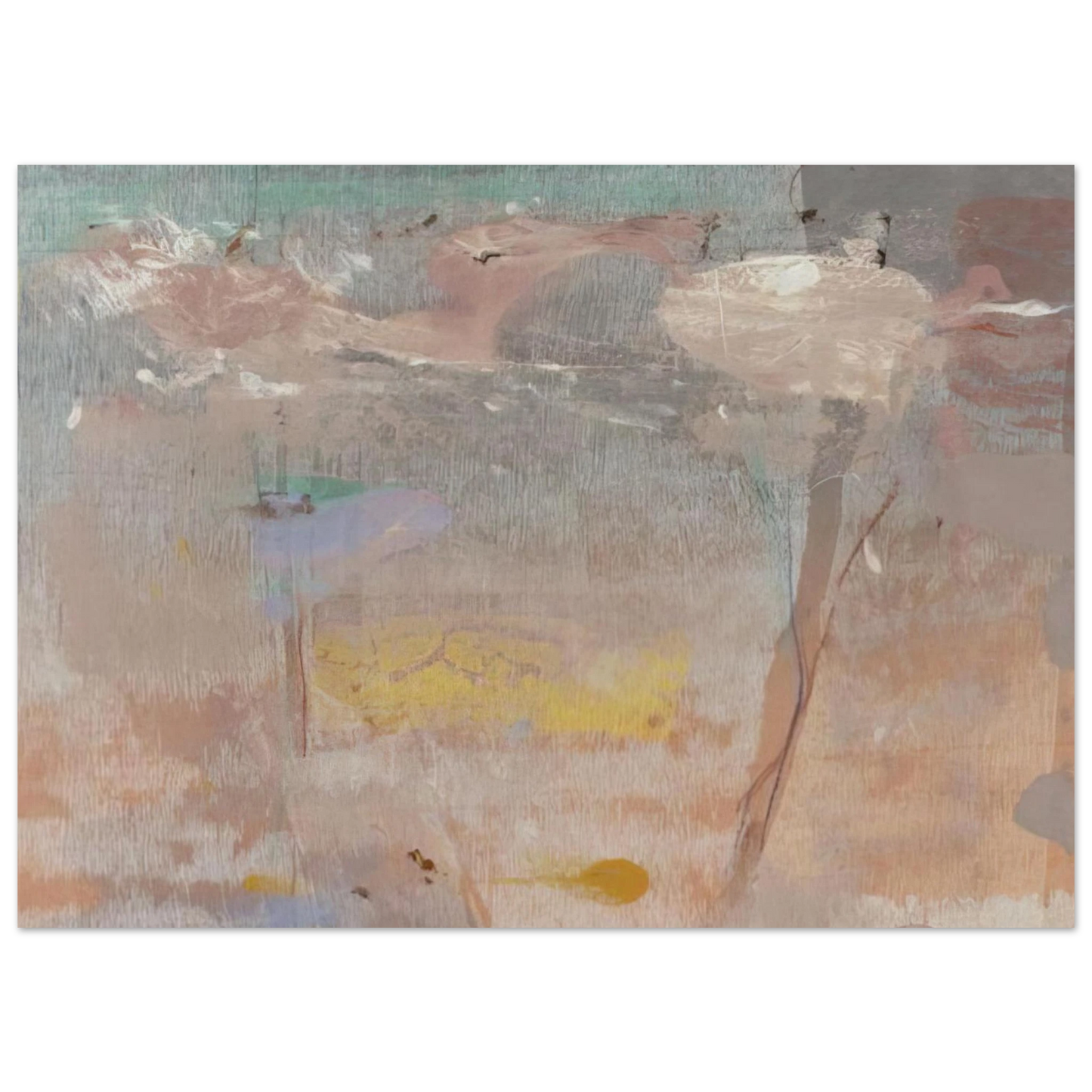 Helen Frankenthaler - Monotype I - 1981 Wall art - 15x20 cm / 6x8 inches - Premium Wooden Framed Poster With Fine Art Paper - Wood frame