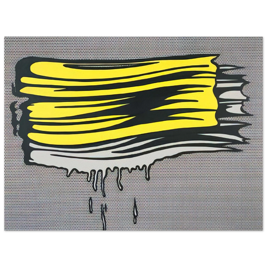 Roy Lichtenstein - YELLOW AND WHITE BRUSHSTROKES 1965 Fine Art Poster - Default Title