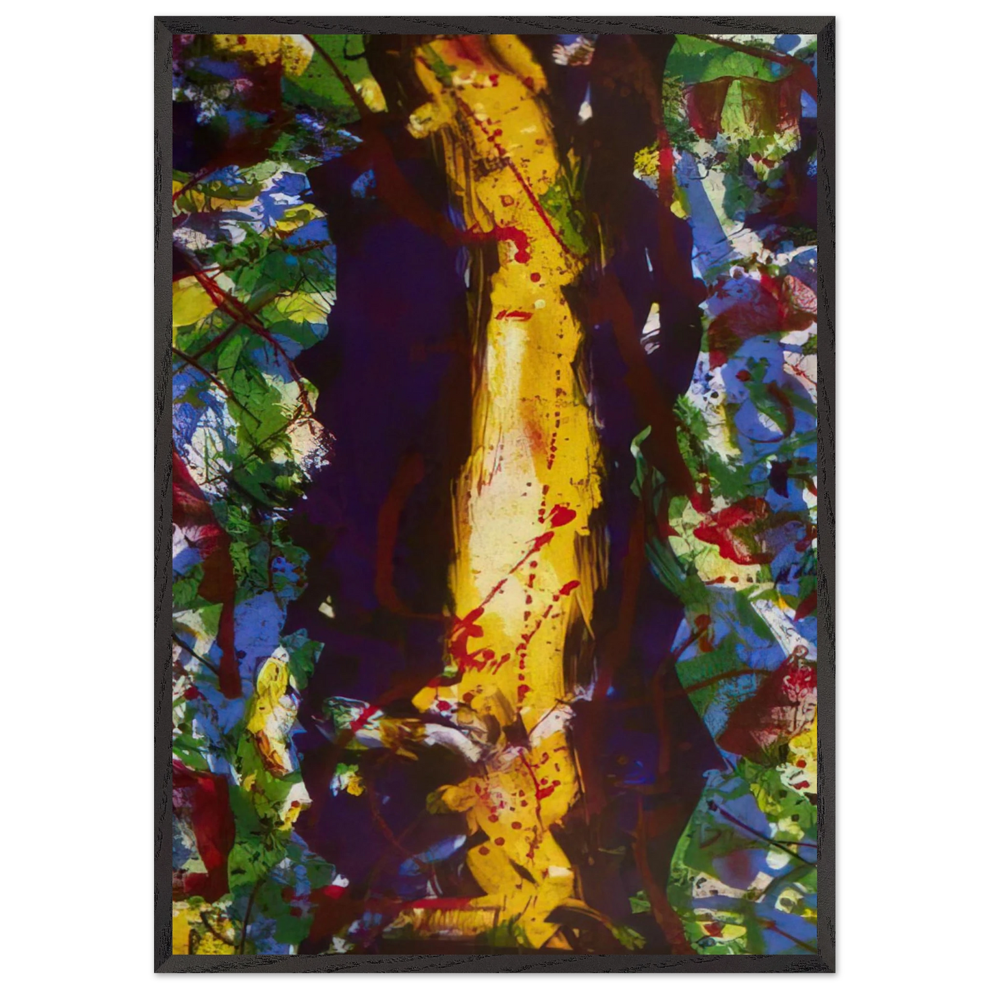 Untitled Composition  Lembark 285  - Sam Francis Framed Art Print – Black Wooden Frame - Default Title - -Framed Art Print