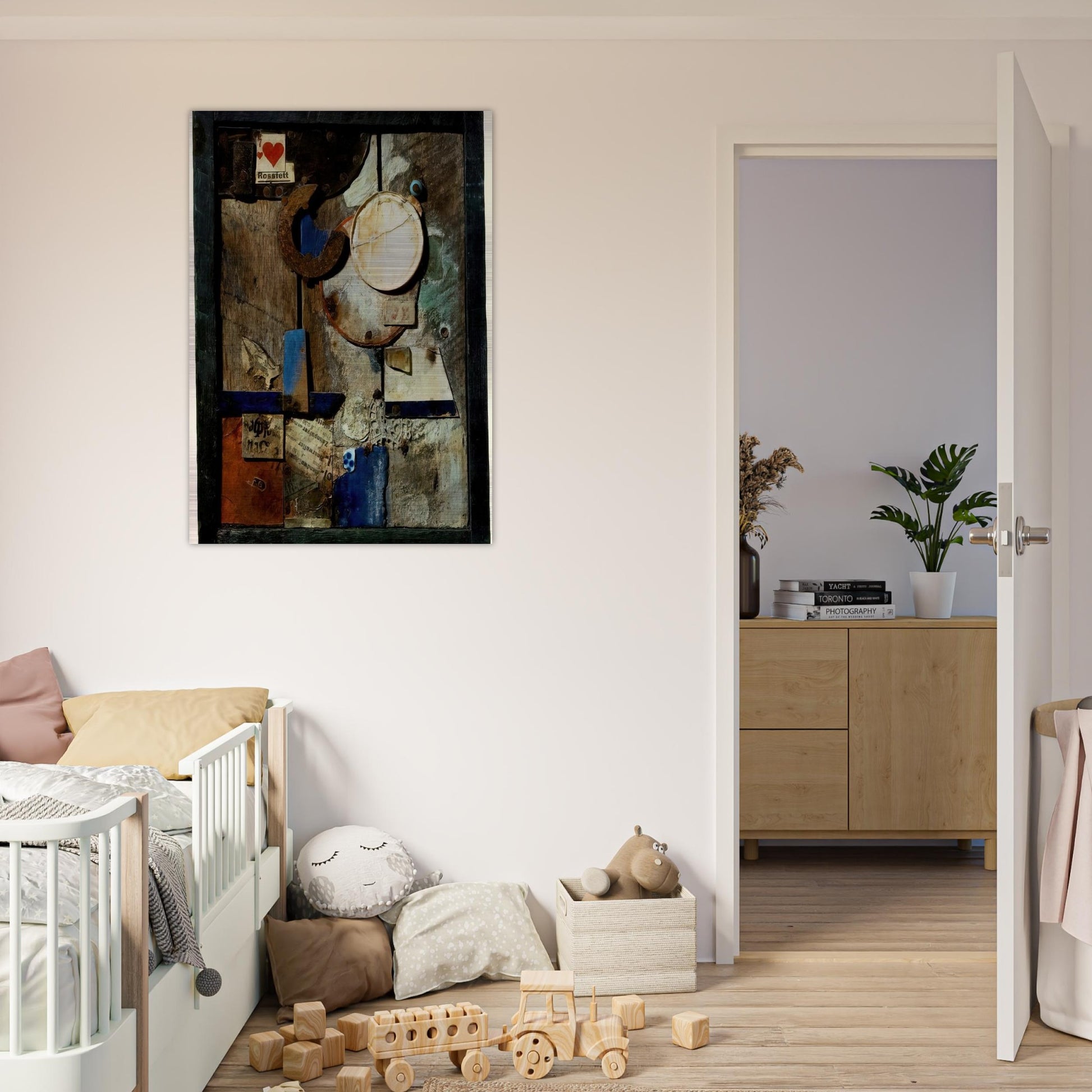 MERZBILD ROSSFETT 1919 - Kurt Schwitters Brushed Aluminum Print - 70x100 cm / 28x40 inches | Kurt Schwitters Aluminum Print | Kurt Schwitters Prints