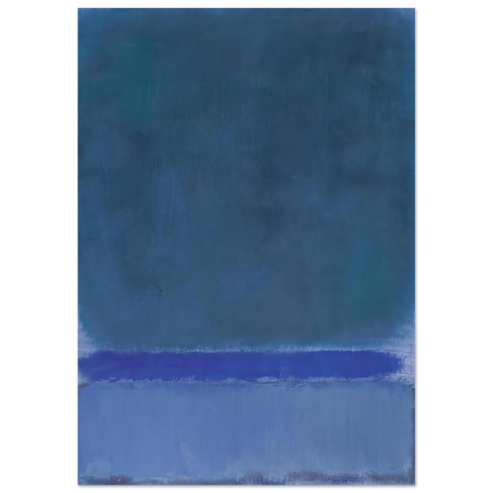 Mark Rothko - Untitled Green on Blue - 1968 Wall Art - 21x29.7 cm / 8x12" - Premium Wooden Framed Poster With Fine Art Paper - Black frame