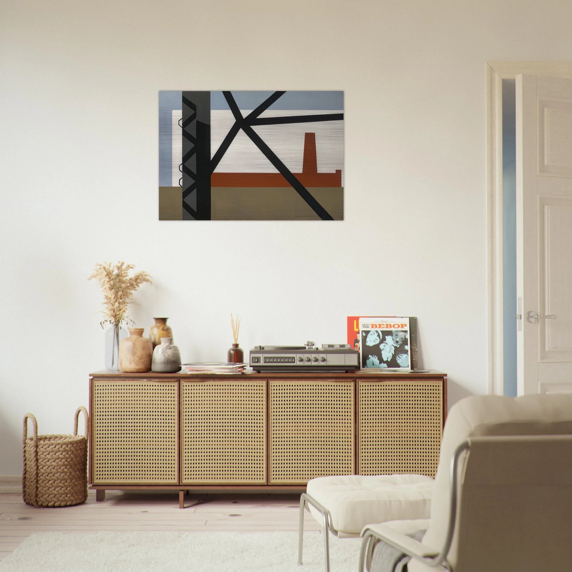 From the Bridge - 1942 - Ralston Crawford Brushed Aluminum Print - 70x100 cm / 28x40 inches | Ralston Crawford Aluminum Print | Ralston Crawford Prints