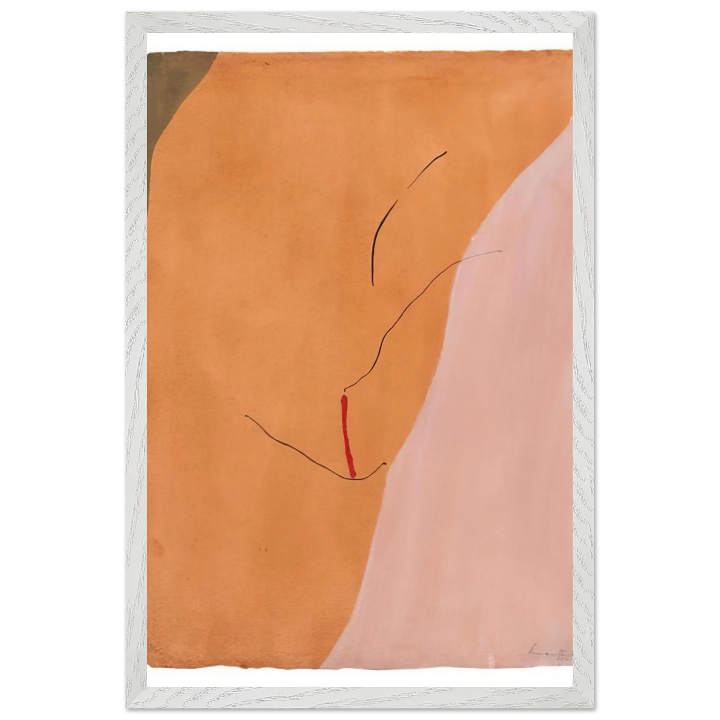 Helen Frankenthaler - Sanguine Mood - 1971 Wall art - A2 (42 x 59.4  cm) - Premium Wooden Framed Poster With Fine Art Paper - Black frame
