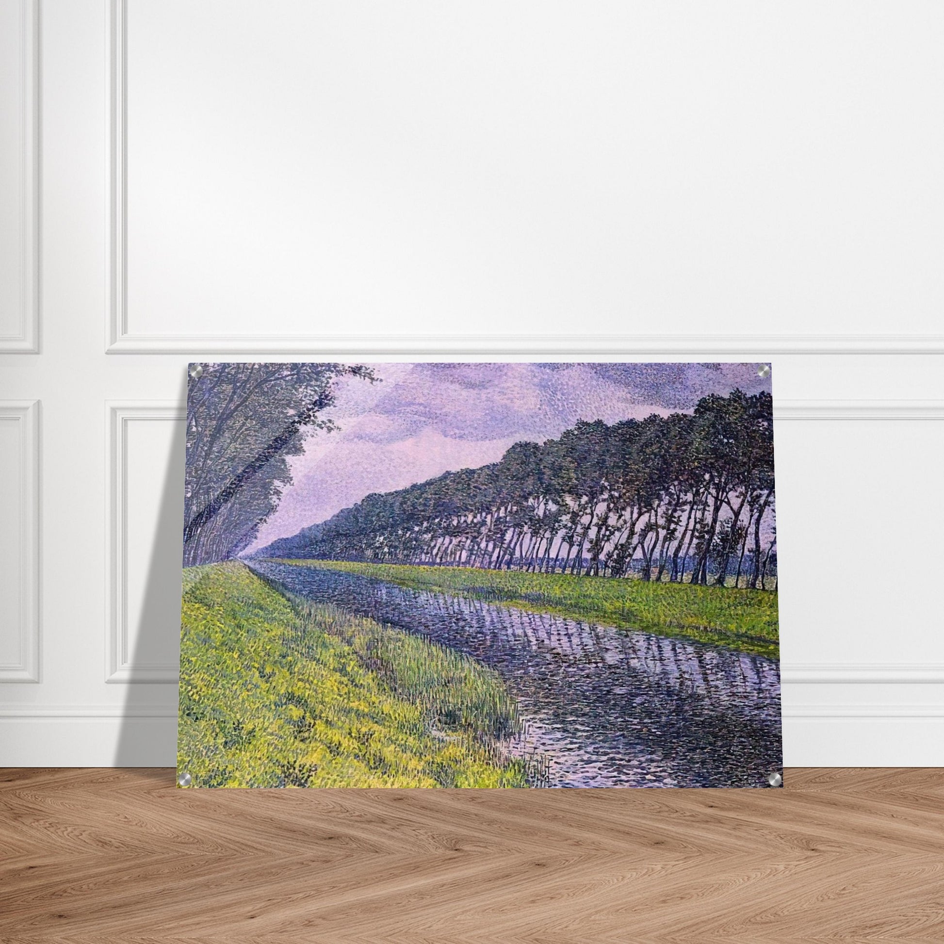 CANAL IN FLANDERS 1894 1 - Theo van Rysselberghe Acrylic Print - 70x100 cm / 28x40″ inches | Theo van Rysselberghe Wall Art | Theo van Rysselberghe Prints