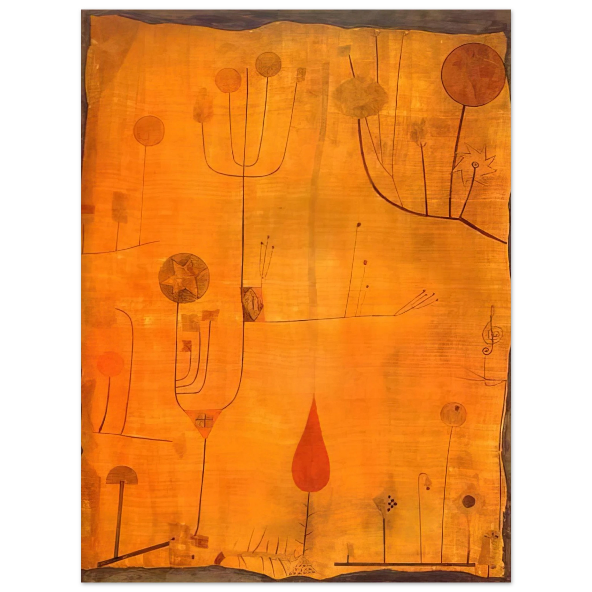Paul Klee - FRUITS ON RED 1930 Fine Art Poster - Default Title