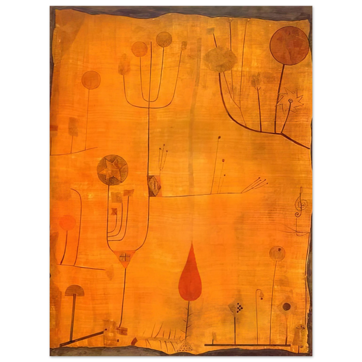 Paul Klee - FRUITS ON RED 1930  75x100 cm / 30x40inches Fine Art Poster