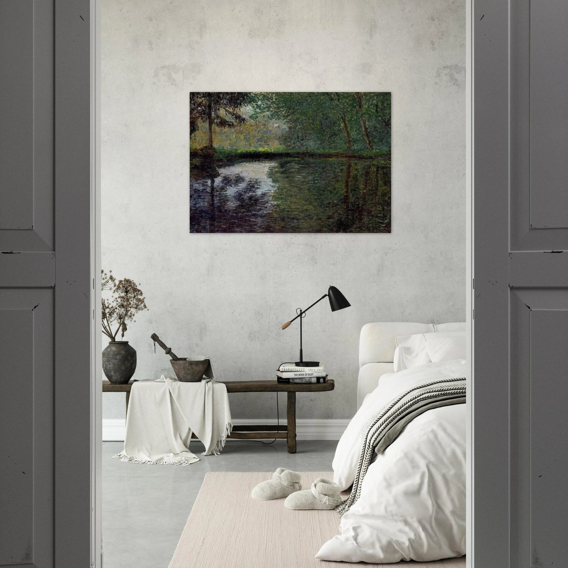 The Pond at Montgeron 2 - claude monet Brushed Aluminum Print - 70x100 cm / 28x40 inches | claude monet Aluminum Print | claude monet Prints