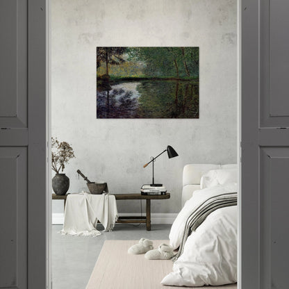 The Pond at Montgeron 2 - claude monet Brushed Aluminum Print - 70x100 cm / 28x40 inches | claude monet Aluminum Print | claude monet Prints