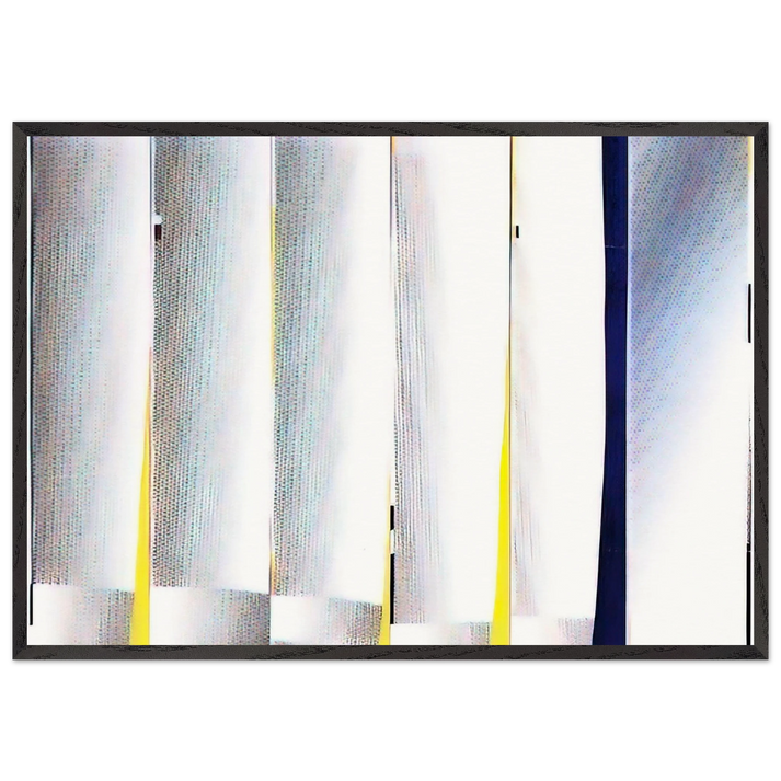 MIRROR SIX PANELS 3 1971 - Roy Lichtenstein 70x100 cm / 28x40 inches Framed Art Print – Black Wooden Frame