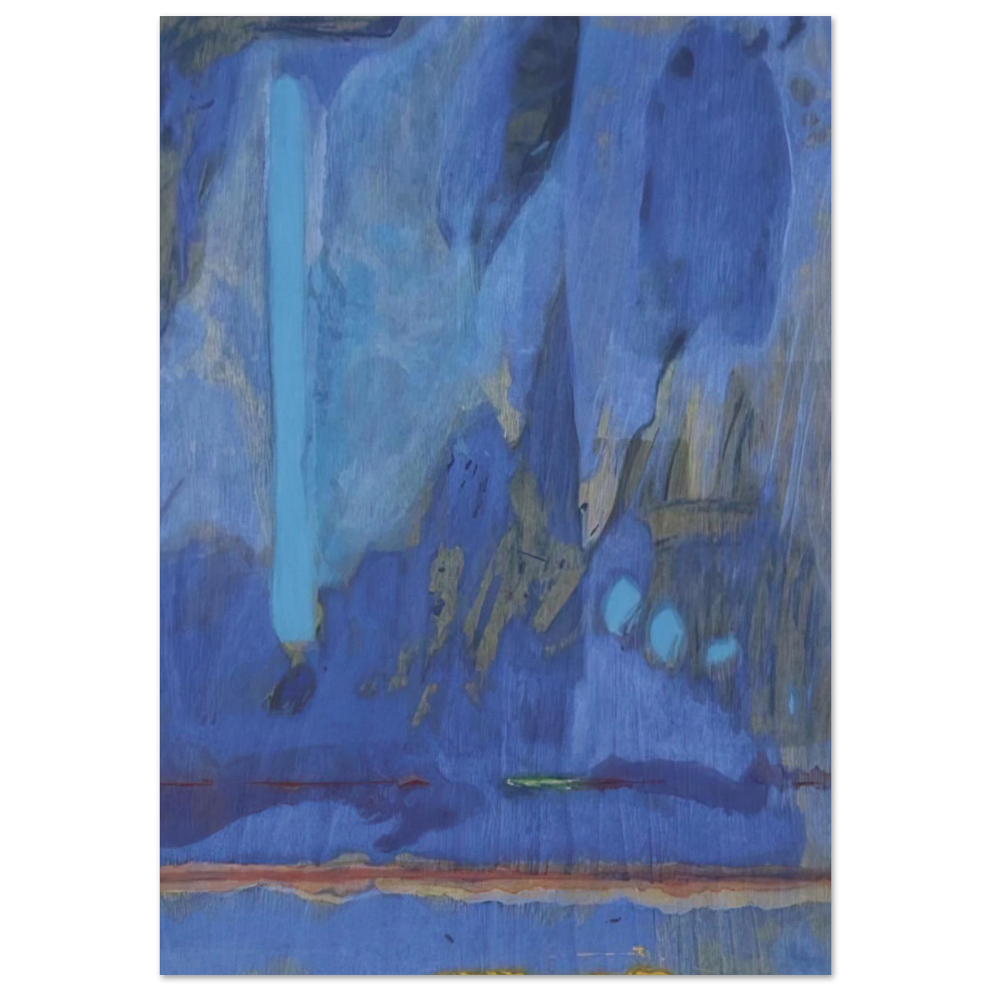 Helen Frankenthaler - Tales of Genji III - 1998 Wall art - 30x30 cm / 12x12 inches - Premium Wooden Framed Poster With Fine Art Paper - Wood frame