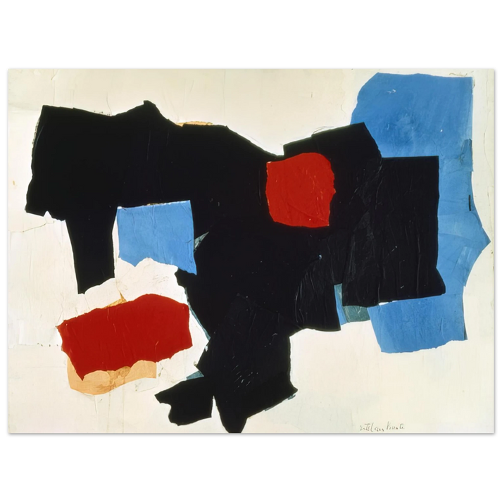 Esteban Vicente - BLUE RED BLACK AND WHITE 1961  75x100 cm / 30x40inches Fine Art Poster