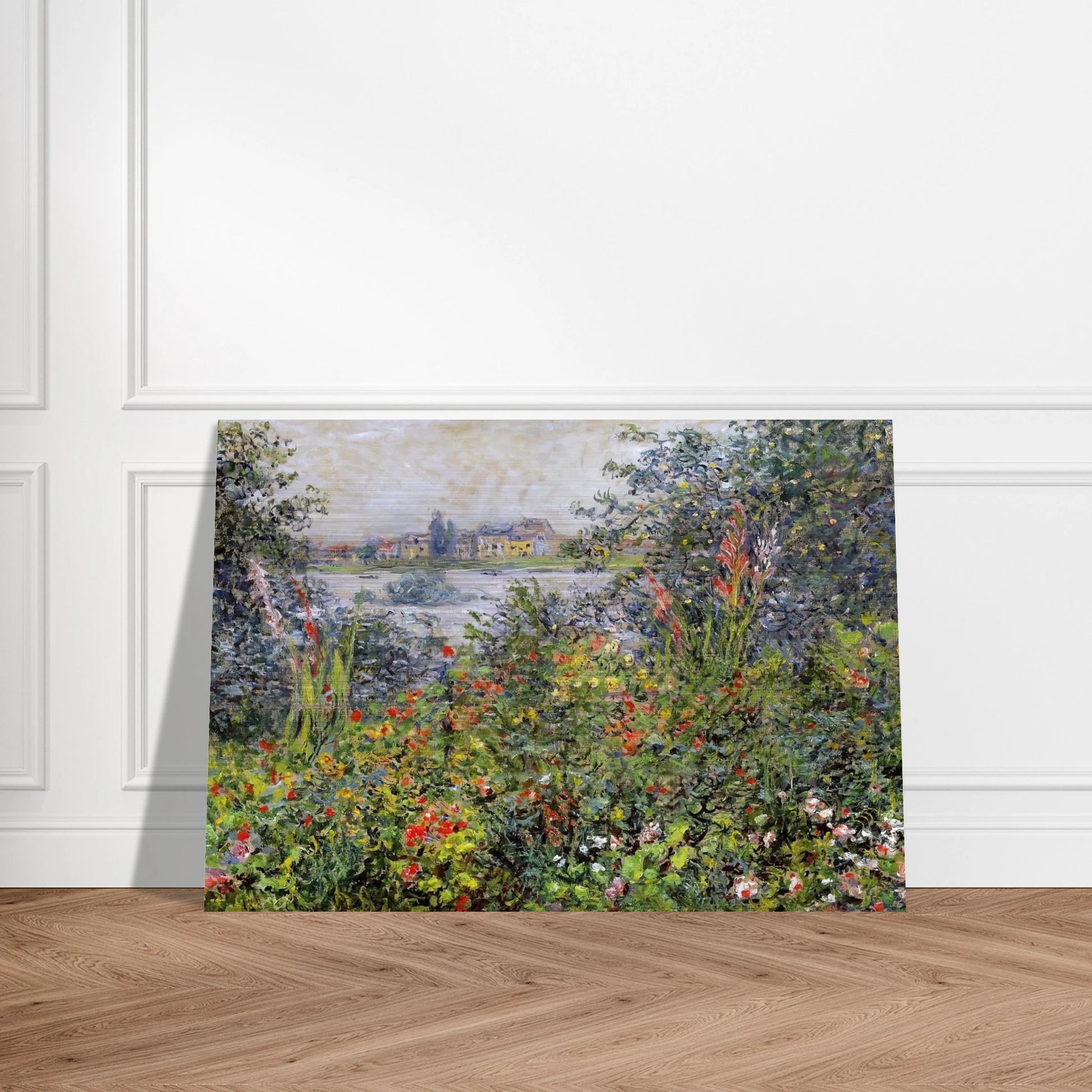 Flowers at Vetheuil - claude monet Brushed Aluminum Print - 70x100 cm / 28x40 inches | claude monet Aluminum Print | claude monet Prints