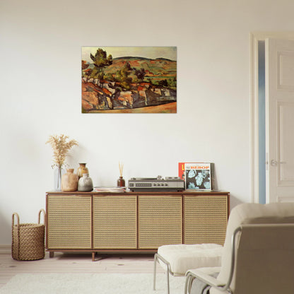 Mountains in Provence - Paul Cézanne Brushed Aluminum Print - 70x100 cm / 28x40 inches | Paul Cézanne Aluminum Print | Paul Cézanne Prints