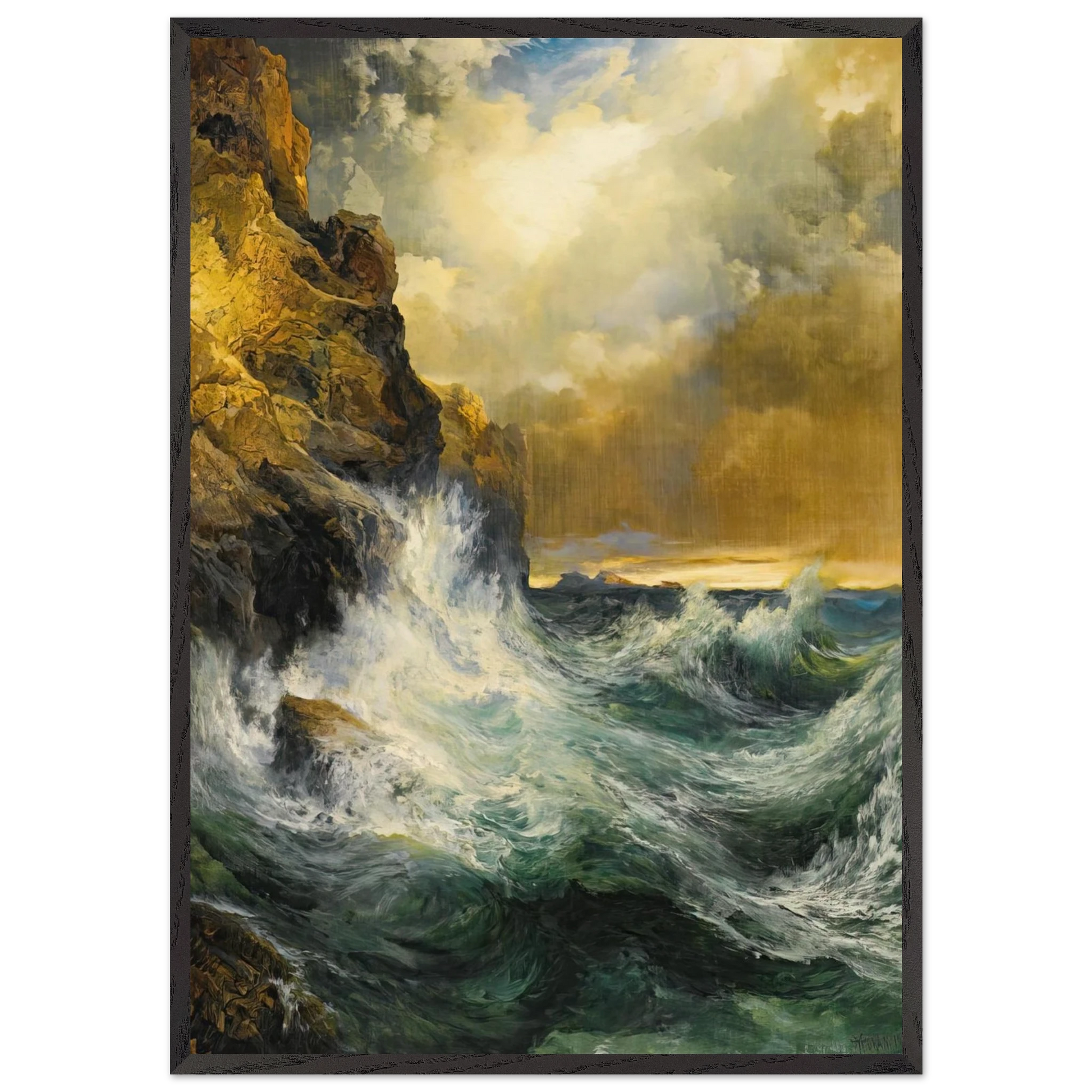 The Receding Wave - Thomas Moran Framed Art Print – Black Wooden Frame - Default Title - -Framed Art Print