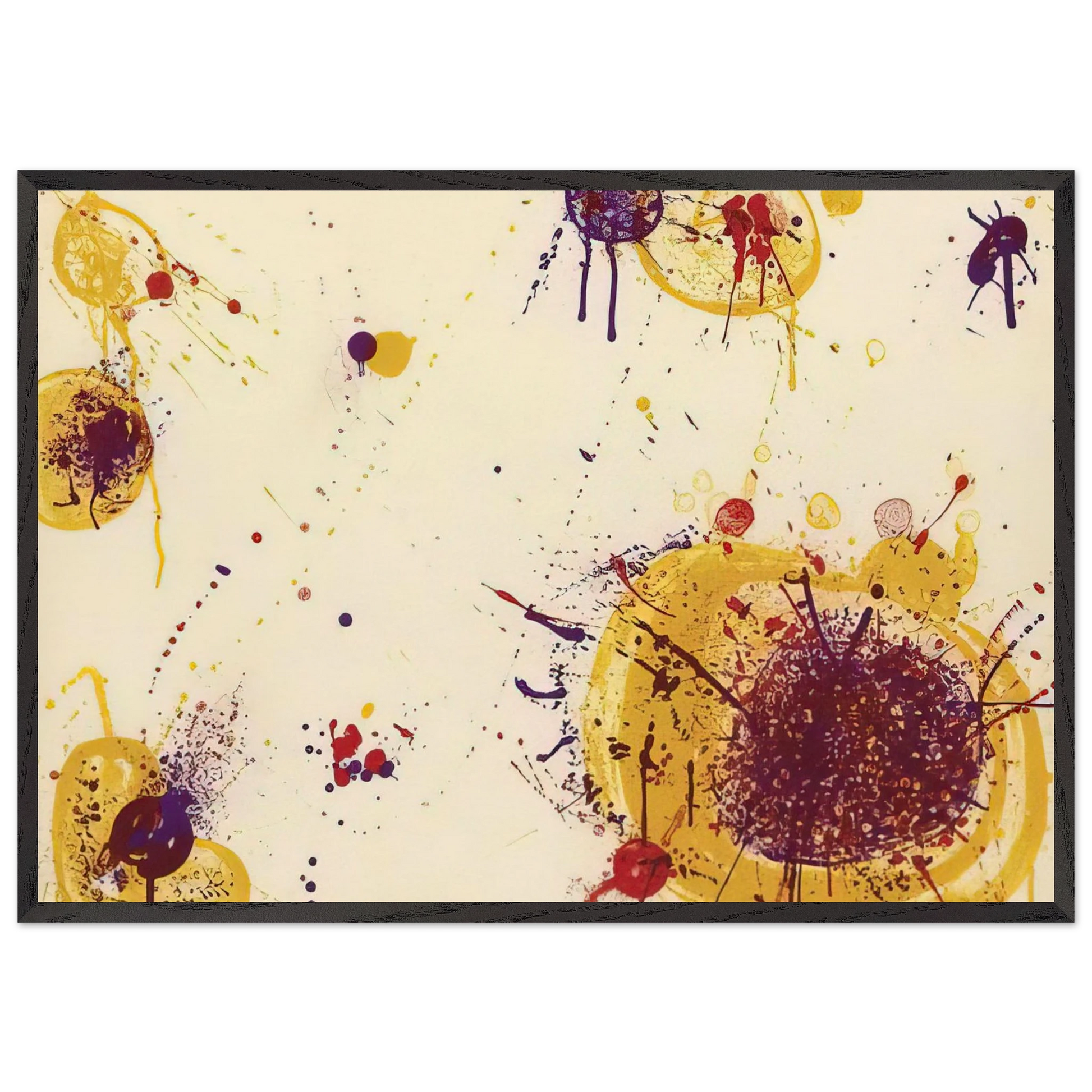 Yellow Speck - Sam Francis Framed Art Print – Black Wooden Frame - Default Title - -Framed Art Print