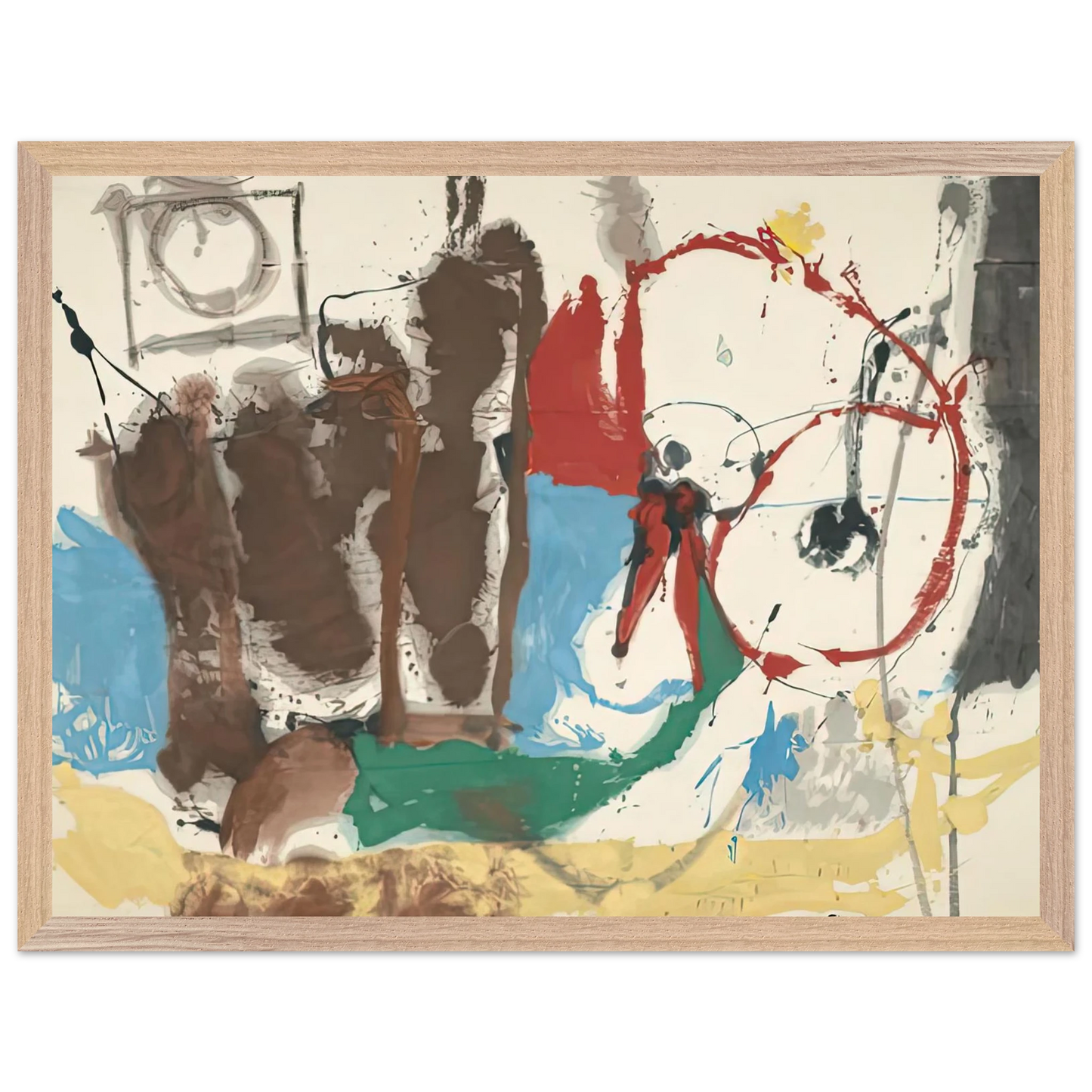 Helen Frankenthaler - Mother Goose Melody, 1959- Wall Art - 30x40 cm / 12x16 inches - Premium Wooden Framed Poster With Fine Art Paper - Wood frame