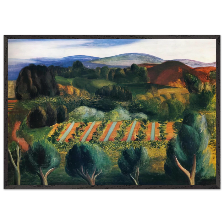 PROVENCE LANDSCAPE 1918 - Moise Kisling 70x100 cm / 28x40 inches Framed Art Print – Black Wooden Frame