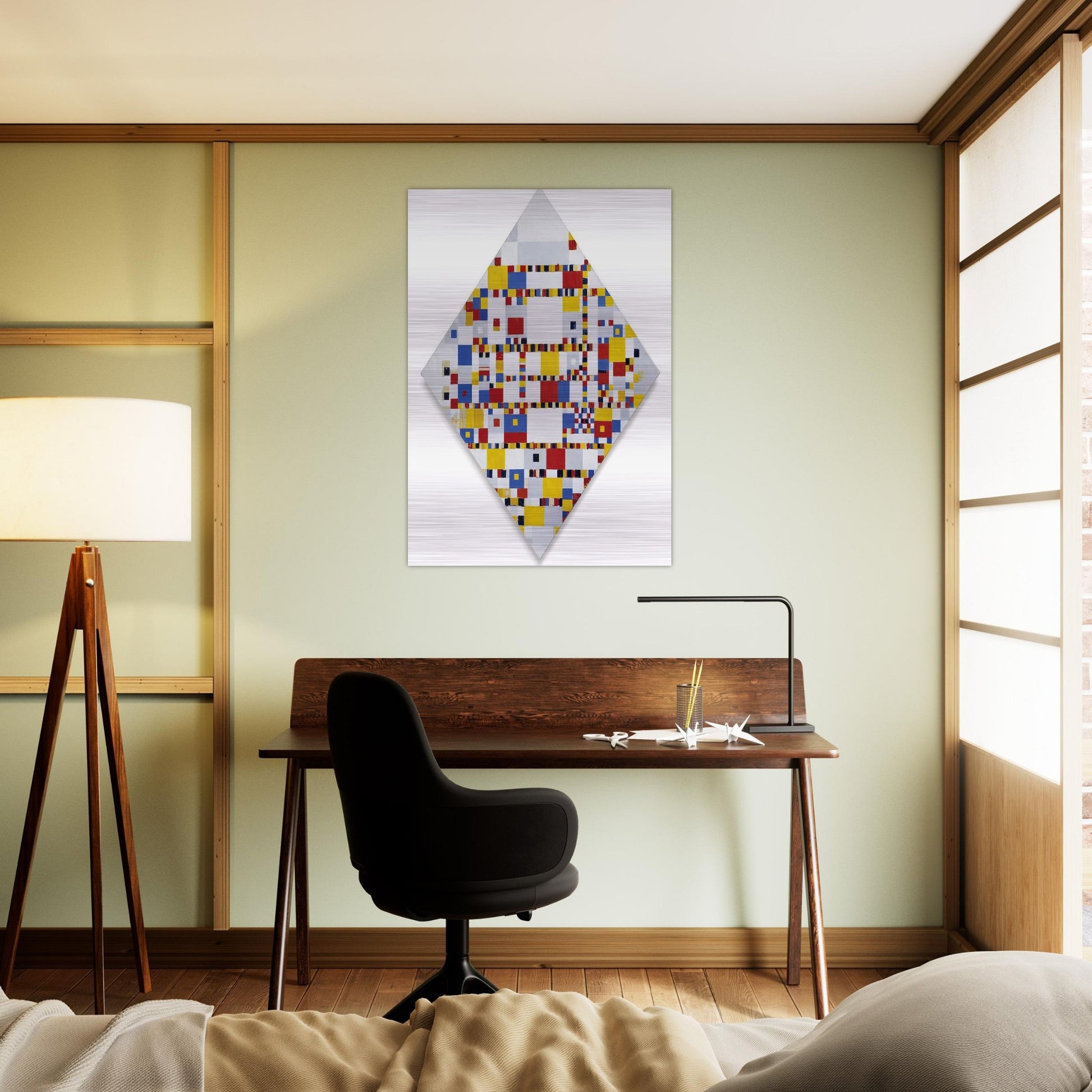 Victory Boogie Woogie - Piet Mondrian Brushed Aluminum Print - 70x100 cm / 28x40 inches | Piet Mondrian Aluminum Print | Piet Mondrian Prints