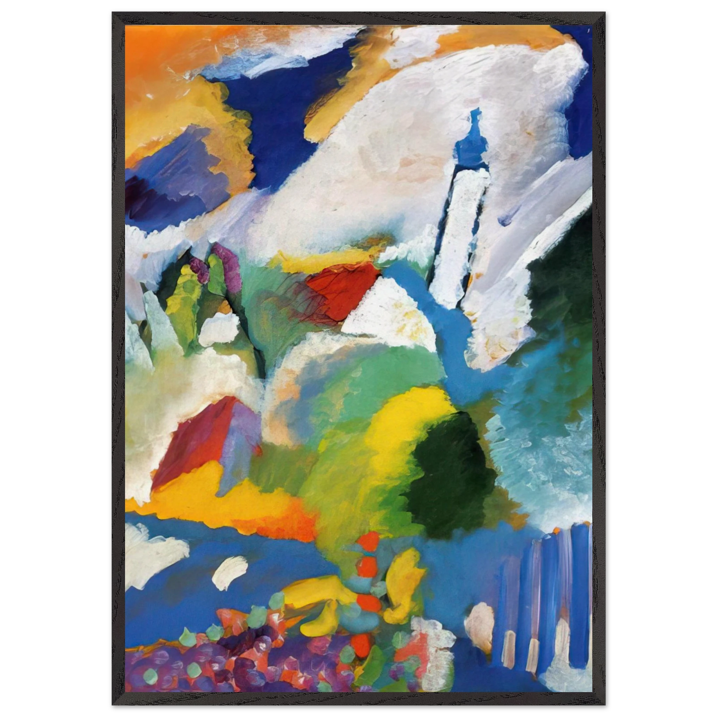 MURNAU WITH A CHURCH 1910 - Wassily Kandinsky Framed Art Print – Black Wooden Frame - Default Title - -Framed Art Print