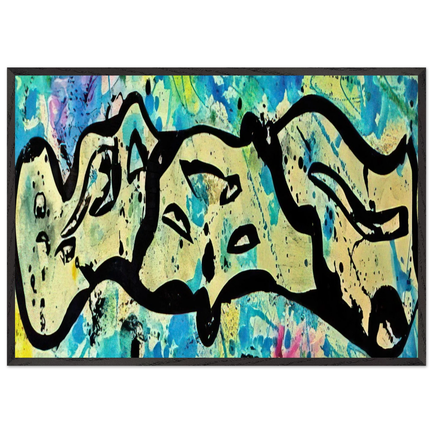 Untitled  Variant F  - Sam Francis Framed Art Print – Black Wooden Frame - Default Title - -Framed Art Print