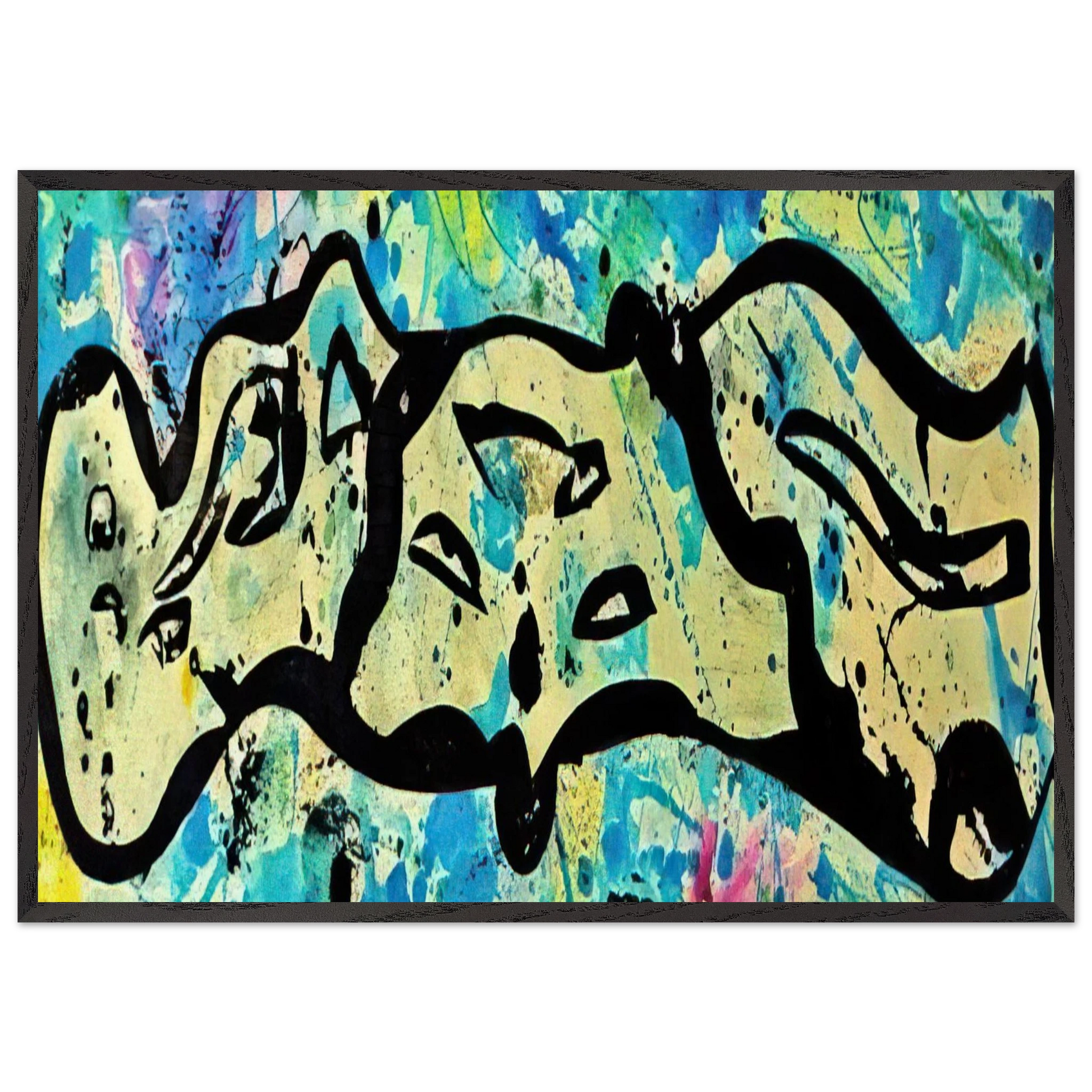 Untitled  Variant F  - Sam Francis Framed Art Print – Black Wooden Frame - Default Title - -Framed Art Print