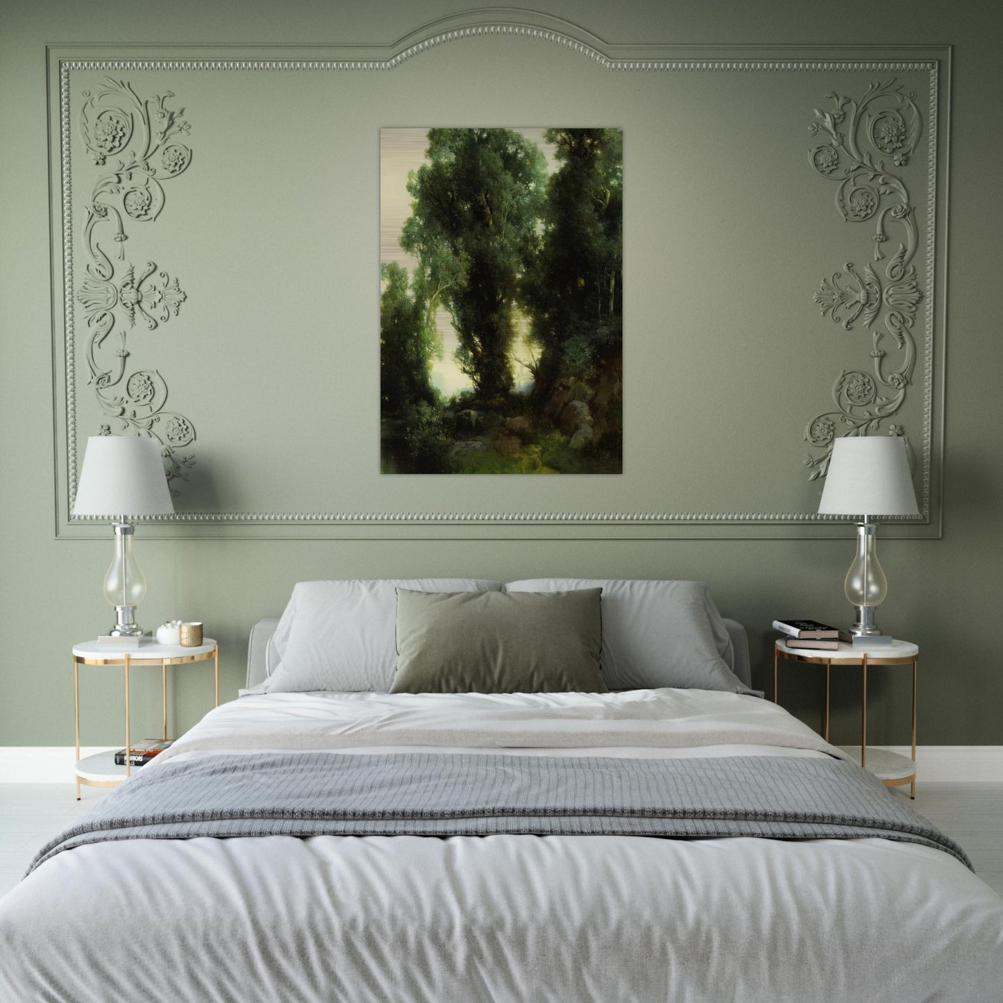 The Bathing Hole - Thomas Moran Brushed Aluminum Print - 70x100 cm / 28x40 inches | Thomas Moran Aluminum Print | Thomas Moran Prints