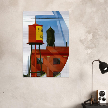 Buildings Abstraction, Lancaster - 1931 - Charles Demuth Brushed Aluminum Print - 70x100 cm / 28x40 inches | Charles Demuth Aluminum Print | Charles Demuth Prints