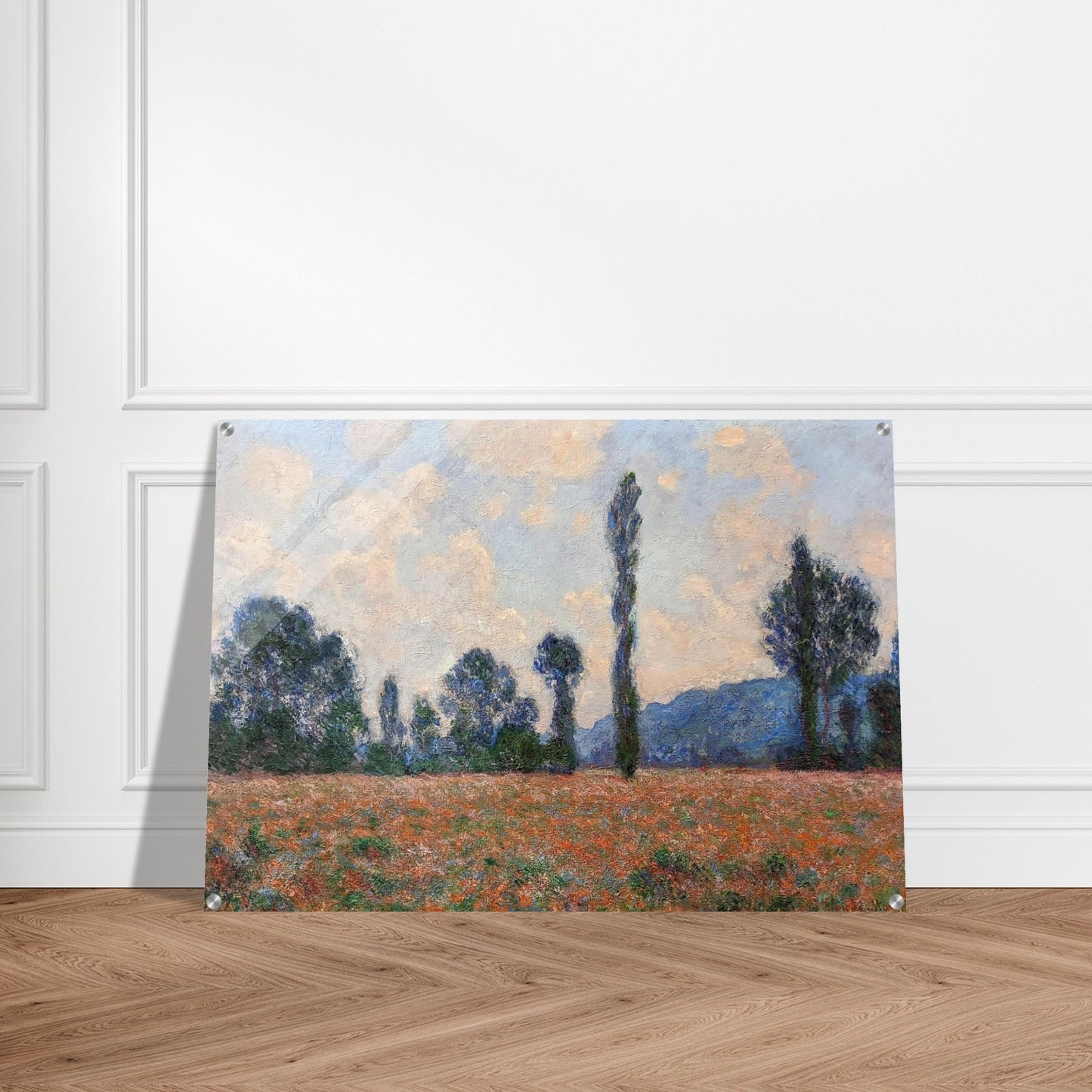 Poppy Field in Giverny 03 - claude monet Acrylic Print - 70x100 cm / 28x40″ inches | claude monet Wall Art | claude monet Prints