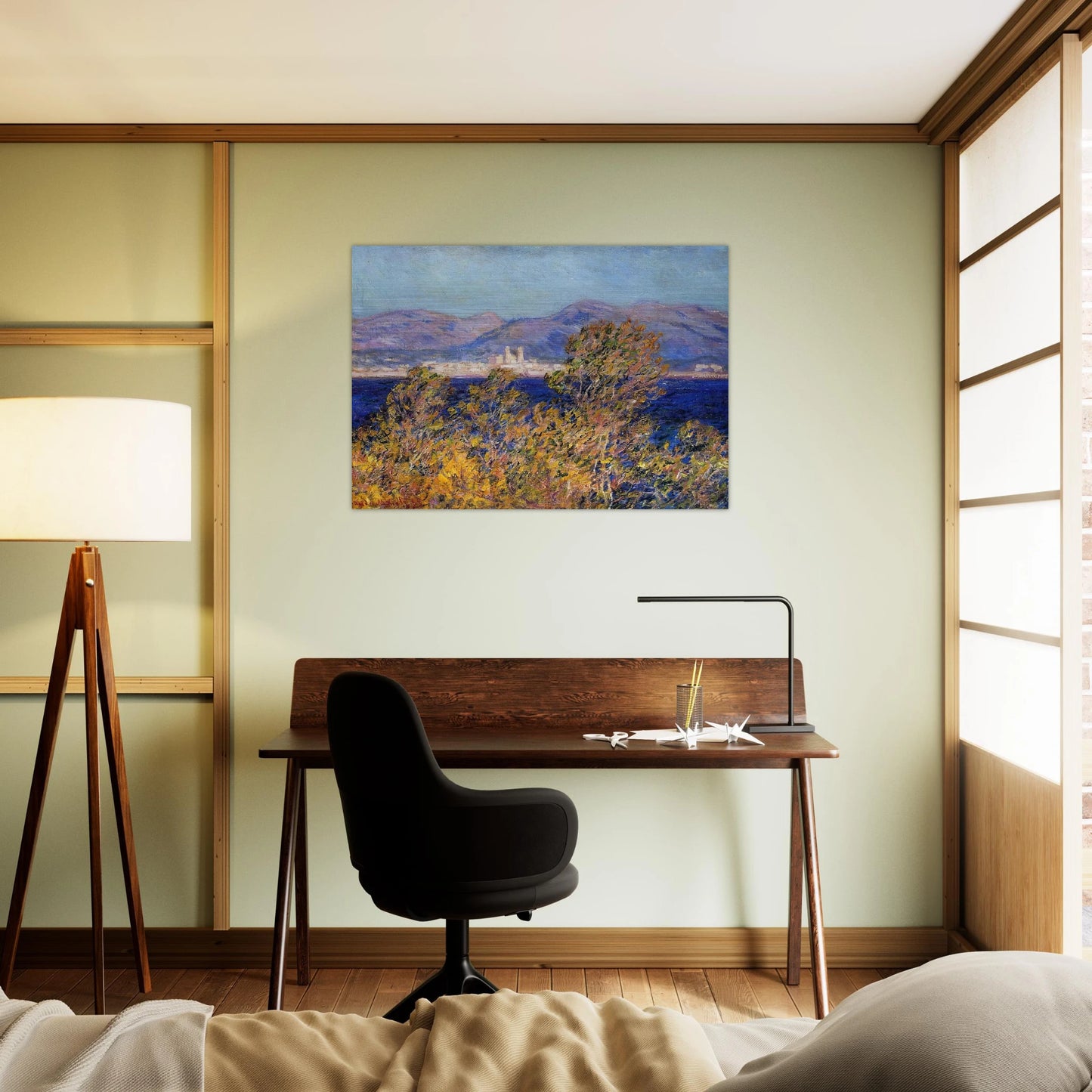 Antibes Seen from the Cape, Mistral Wind - claude monet Brushed Aluminum Print - 70x100 cm / 28x40 inches | claude monet Aluminum Print | claude monet Prints