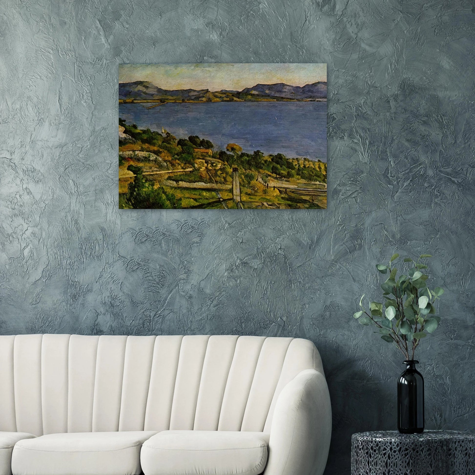 Sea at L'Estaque - Paul Cézanne Brushed Aluminum Print - 70x100 cm / 28x40 inches | Paul Cézanne Aluminum Print | Paul Cézanne Prints