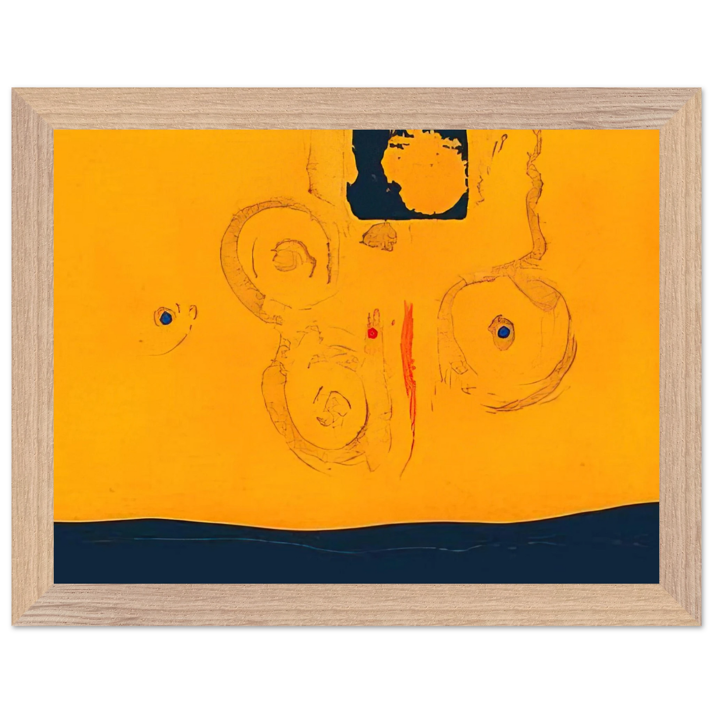 Helen Frankenthaler - Plaza Real - 1988 Wall art - A3 (29.7 x 42  cm) - Premium Wooden Framed Poster With Fine Art Paper - Black frame