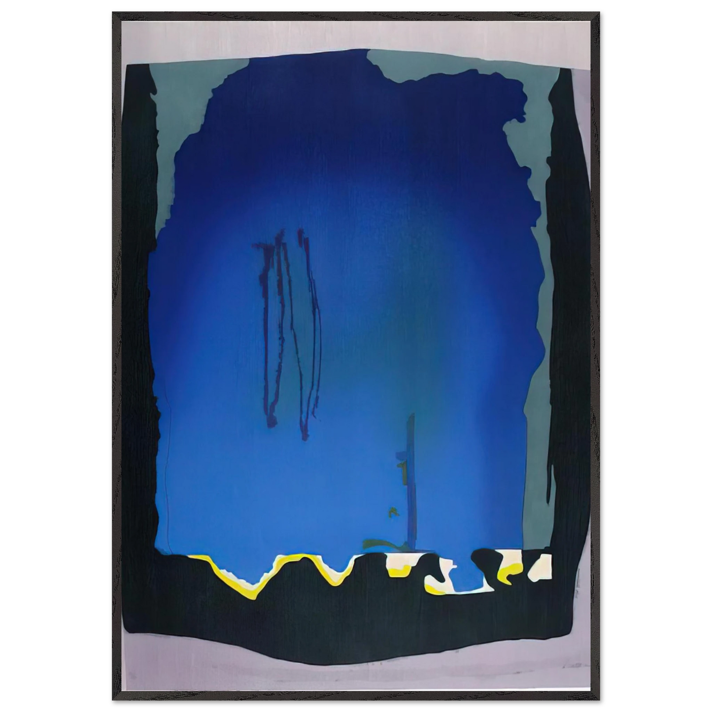 Helen Frankenthaler - Freefall - 1992 Wall art - A1 (59.4 x 84.1  cm) - Premium Wooden Framed Poster With Fine Art Paper - Black frame