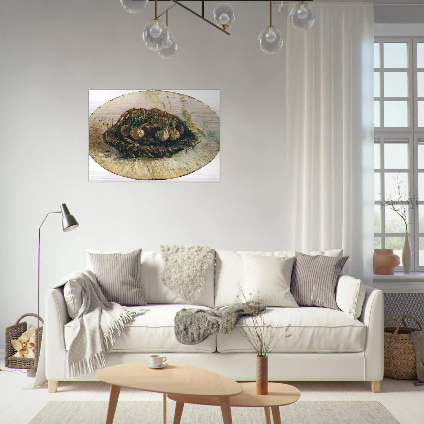 Basket of Sprouting Bulbs - Vincent van Gogh Brushed Aluminum Print - 70x100 cm / 28x40 inches | Vincent van Gogh Aluminum Print | Vincent van Gogh Prints