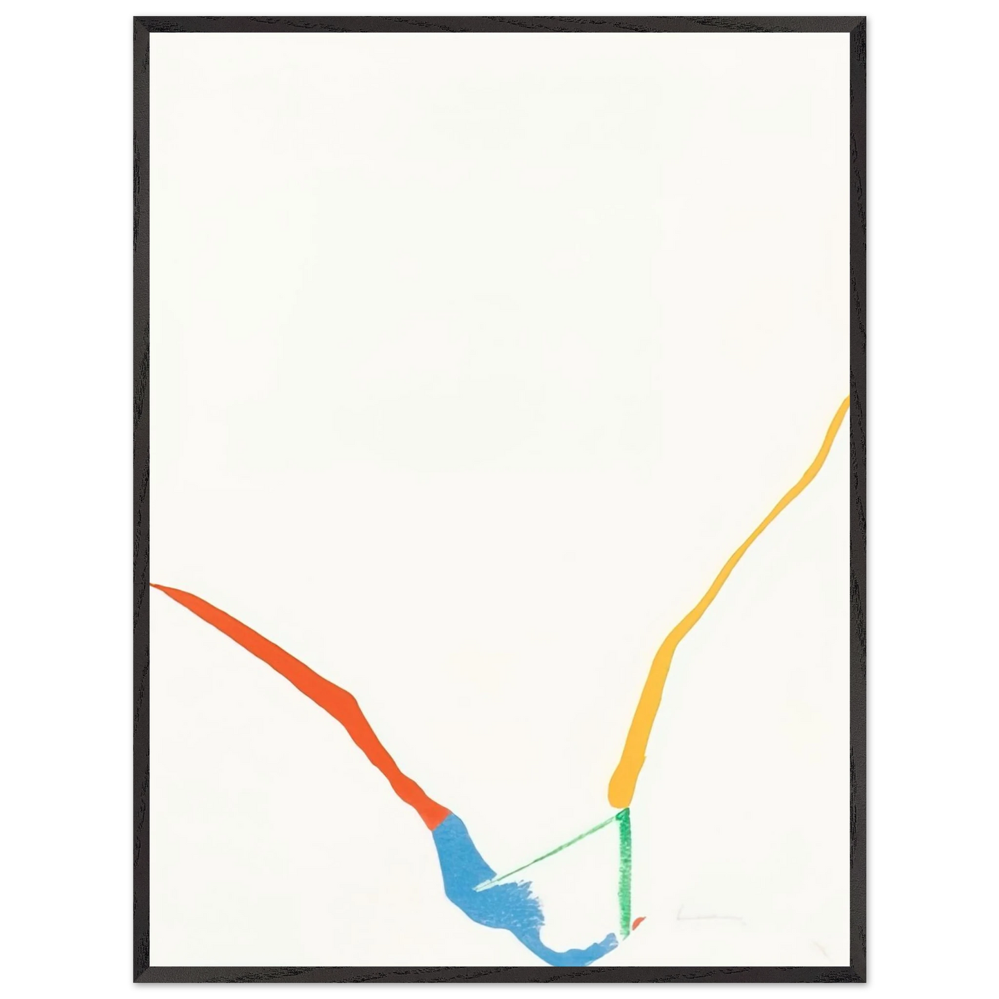 Helen Frankenthaler - What Red Lines Can Do - 1970 Wall art - 30x40 cm / 12x16 inches - Premium Wooden Framed Poster With Fine Art Paper - Black frame