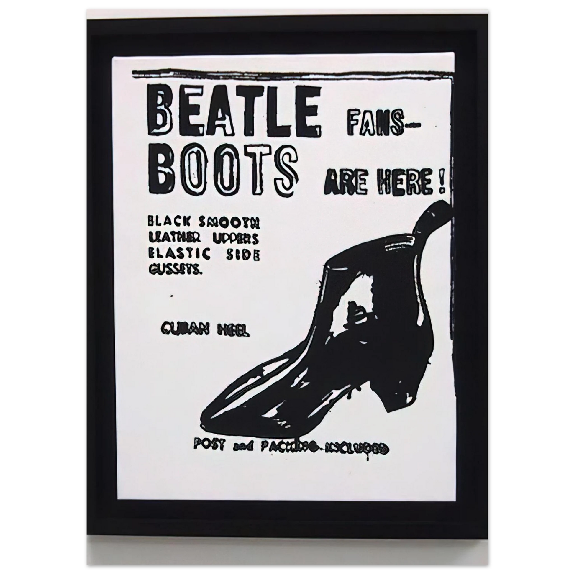 Andy Warhol - Beatle Boots Fine Art Poster - 75x100 cm / 30x40 inches