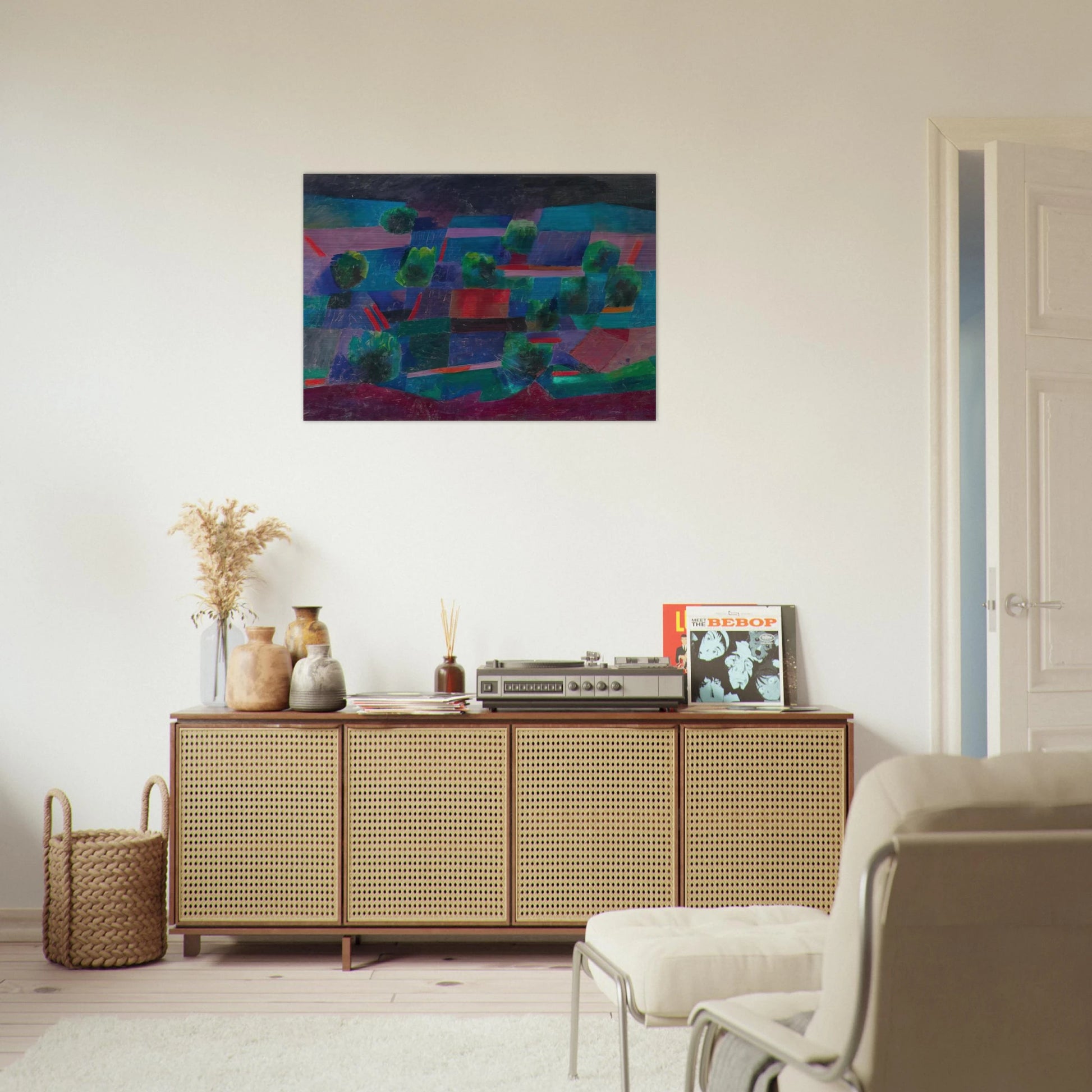 Moonlit Landscape - 1958 - Johannes Itten Brushed Aluminum Print - 70x100 cm / 28x40 inches | Johannes Itten Aluminum Print | Johannes Itten Prints