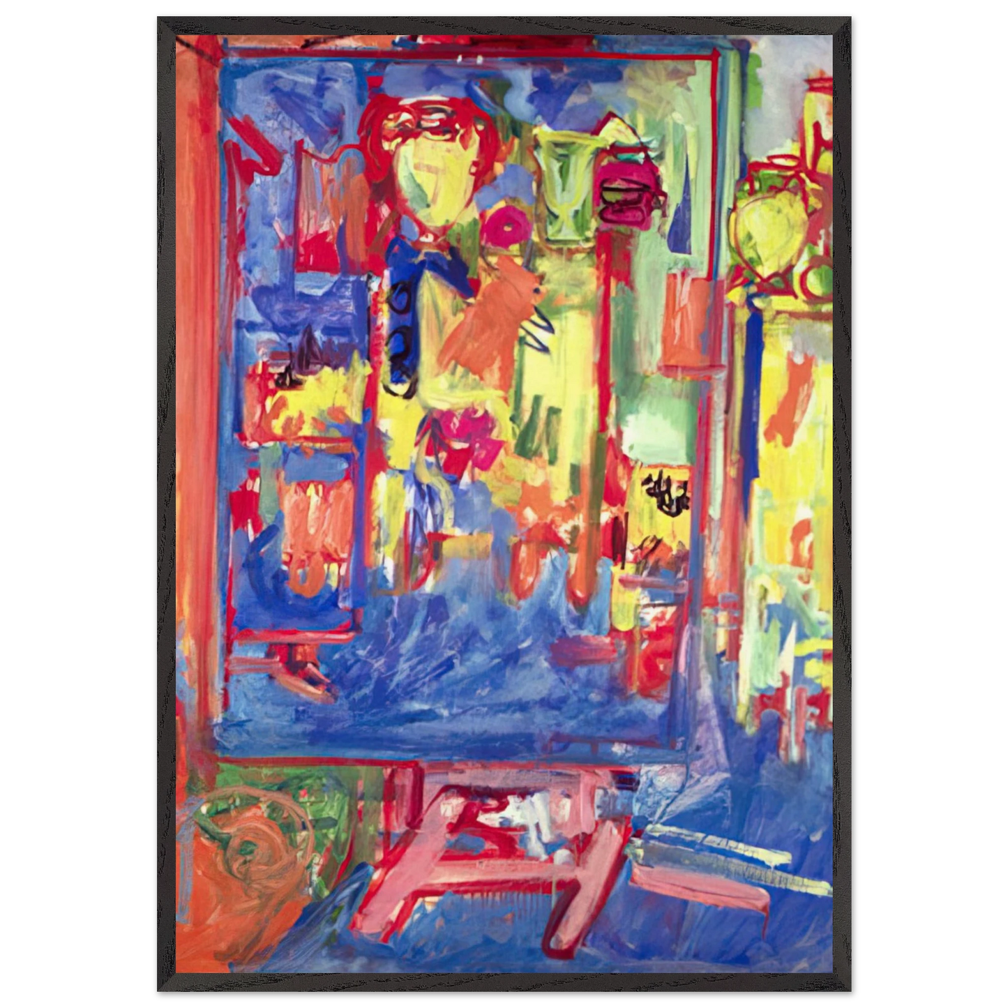 Interior Composition - Hans Hofmann Framed Art Print – Black Wooden Frame - Default Title - -Framed Art Print