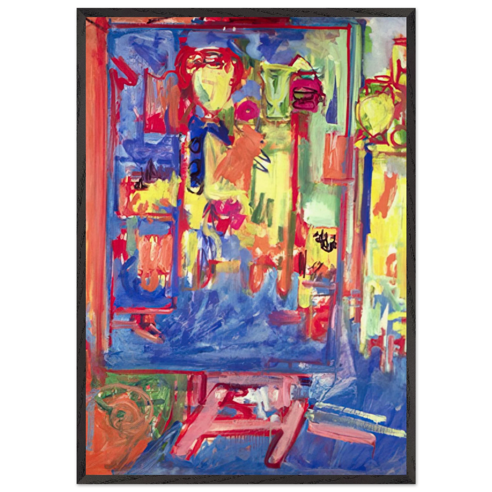 Interior Composition - Hans Hofmann Framed Art Print – Black Wooden Frame - Default Title - -Framed Art Print