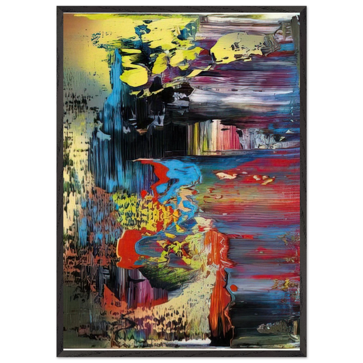 ABSTRACT PICTURE 1 - Gerhard Richter 70x100 cm / 28x40 inches Framed Art Print – Black Wooden Frame
