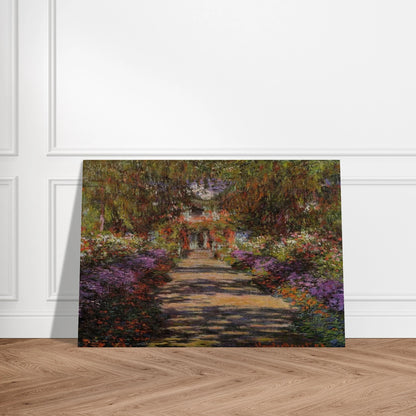 Pathway In Monets Garden At Giverny - claude monet Brushed Aluminum Print - 70x100 cm / 28x40 inches | claude monet Aluminum Print | claude monet Prints