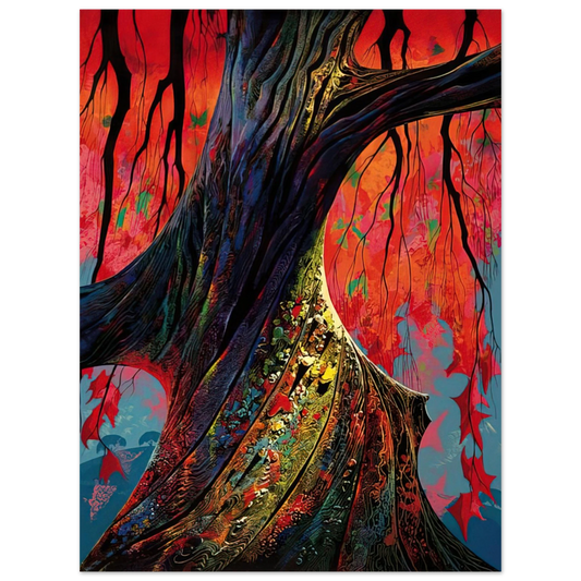 Eyvind Earle - Fire red and gold Fine Art Poster - Default Title