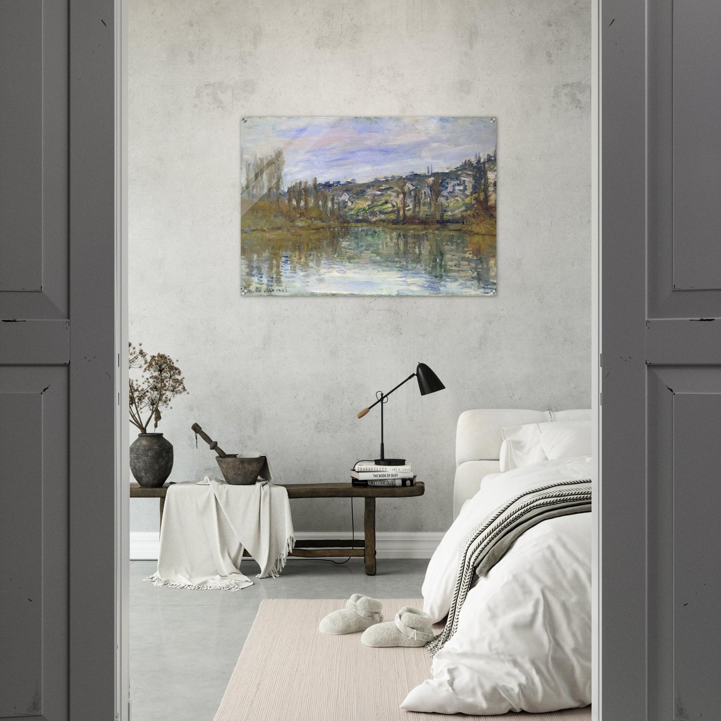 The Seine near Vetheuil - claude monet Acrylic Print - 70x100 cm / 28x40″ inches