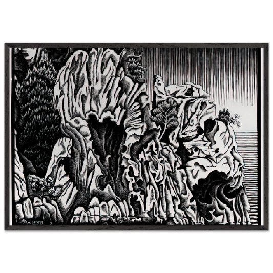 CALANCHE OF PIANA CORSICA FEBRUARY 1934 1934 - MC Escher Framed Art Print – Black Wooden Frame - Default Title - -Framed Art Print