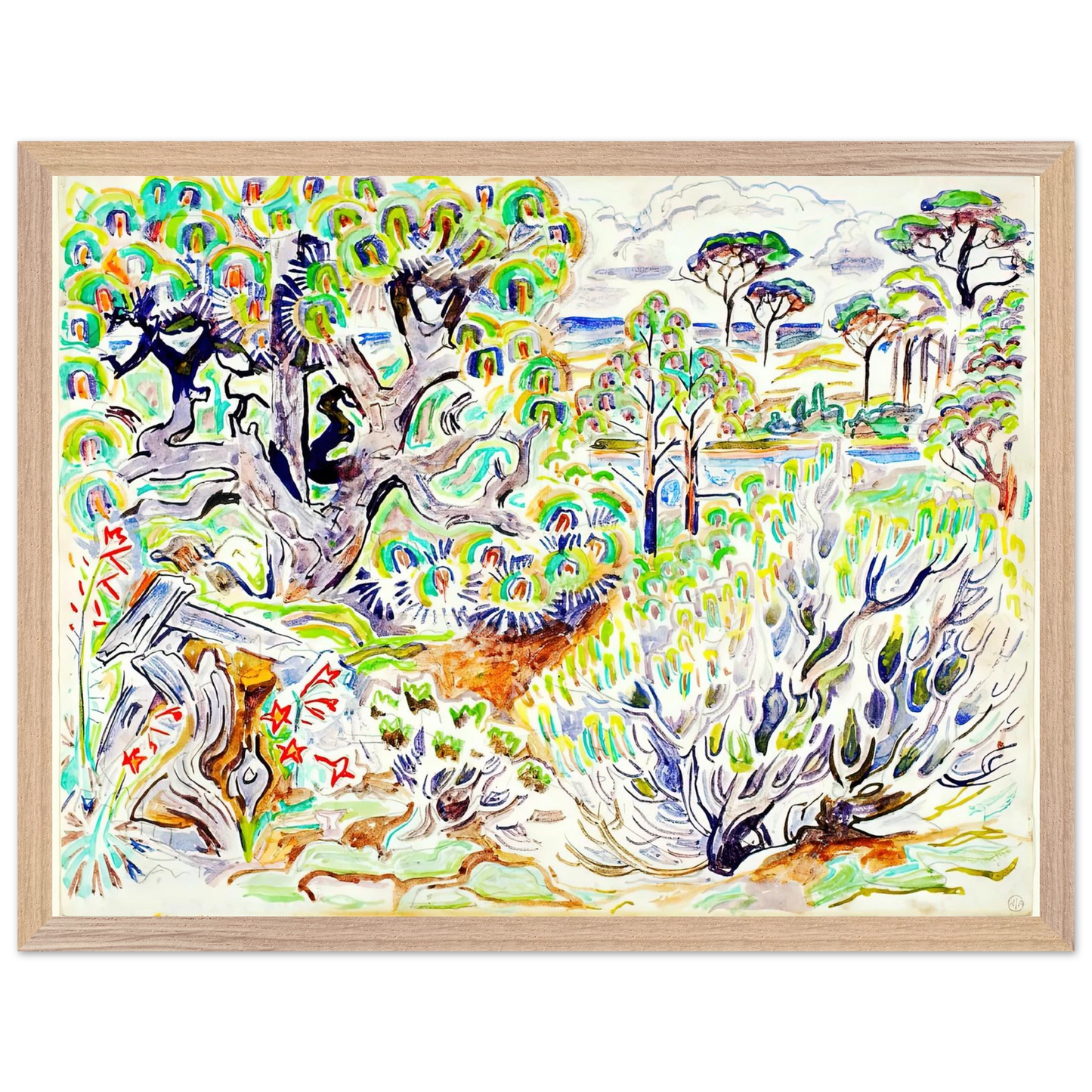 Walter Inglis Anderson - Walter Anderson Wall art - 21x29.7 cm / 8x12" - Premium Wooden Framed Poster With Fine Art Paper - White frame