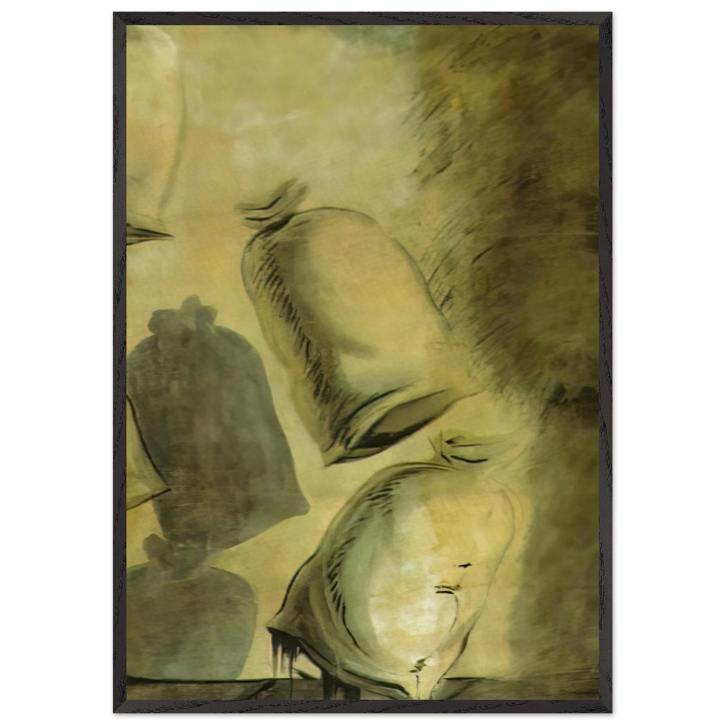 SET DESIGN FOR THE BALLET LOS SACOS DEL MOLINERO 1 - Salvador Dali Framed Art Print – Black Wooden Frame - Default Title - -Framed Art Print