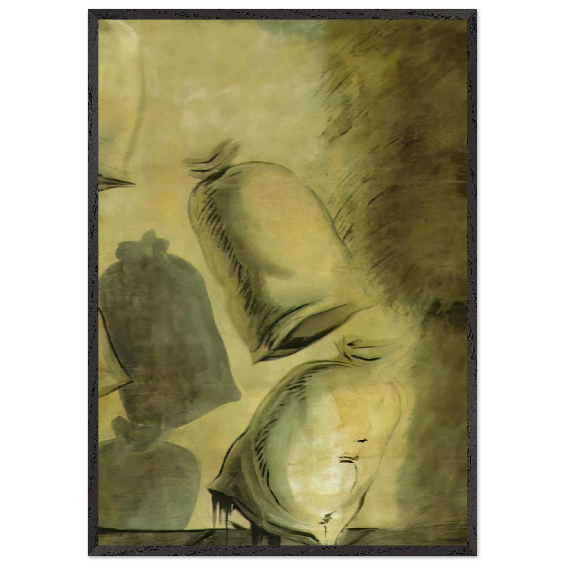 SET DESIGN FOR THE BALLET LOS SACOS DEL MOLINERO 1 - Salvador Dali Framed Art Print – Black Wooden Frame - Default Title - -Framed Art Print