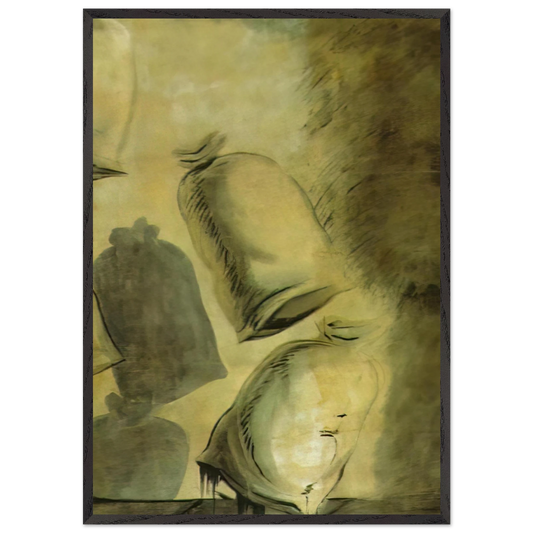 SET DESIGN FOR THE BALLET LOS SACOS DEL MOLINERO 1 - Salvador Dali Framed Art Print – Black Wooden Frame - Default Title - -Framed Art Print