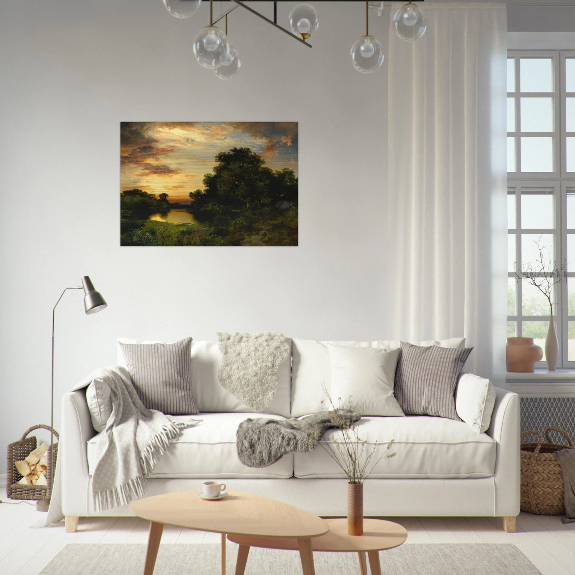 Sunset on Long Island - Thomas Moran Brushed Aluminum Print - 70x100 cm / 28x40 inches | Thomas Moran Aluminum Print | Thomas Moran Prints